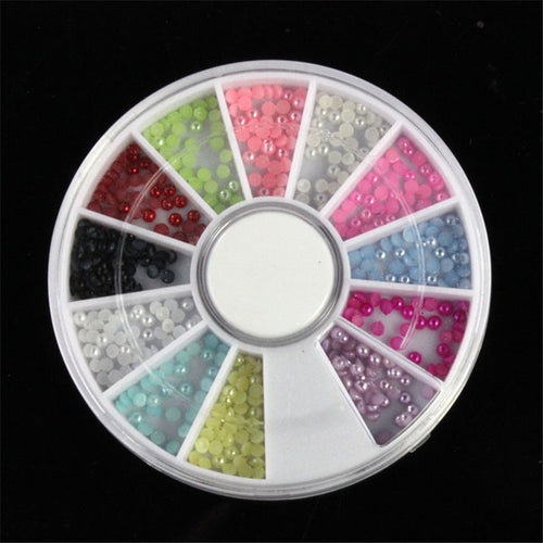 Best Price! 1680pcs 2.0mm Nail Art Tip Set Half Round Baby Color Pearl Wheel 100% brand new and high quality 2017 Anne