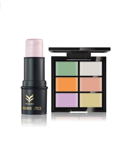 Best Price! Water-proof and long-lasting 6-color Concealer Primer +3 Color High-Light Bar To Mention Bright Combination Anne