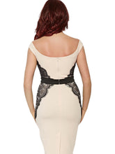 Black Lace Pattern Patchwork V Neck Bodycon Midi Women Dress High Waist Low Cut 2016 Women Spring Fashion High Quality Dress