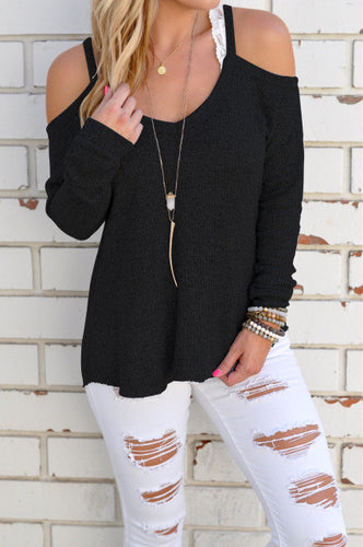 Black O-Neck Solid Strapless Blouse Full Sleeve High Low Gray Women Blouse 2016 Autumn Casual Fall Blouse Shirt
