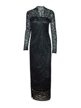 Black V-Neck Slim Blue Solid Party Dresses Lace Full Sleeve Floor Length Dress 2017 Women Dress Summer 2017 Fall Autumn