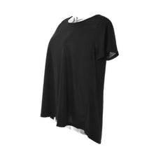 Blooming Jelly Black O-Neck Back Pleated Blouse Fashion Short Women Casual Summer Shirt 2017