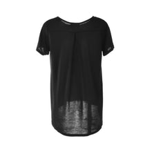 Blooming Jelly Black O-Neck Back Pleated Blouse Fashion Short Women Casual Summer Shirt 2017