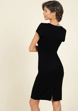 Blooming Jelly Black V Neck Dress Short Sleeves Package Hip Sheath Office Dress 2017 Women Dresses