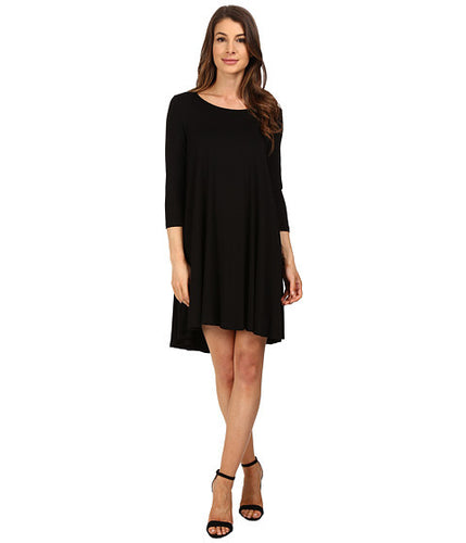 Blooming Jelly Half Sleeves Black O-Neck Dress Knee Length A-Line Solid Casual Summer Dresses 2017