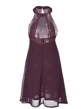 Blooming Jelly Hollow Out Open Back Dress Patchwork A -Line Chiffon Dress Mini Dress