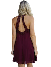 Blooming Jelly Hollow Out Open Back Dress Patchwork A -Line Chiffon Dress Mini Dress
