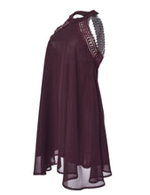 Blooming Jelly Hollow Out Open Back Dress Patchwork A -Line Chiffon Dress Mini Dress