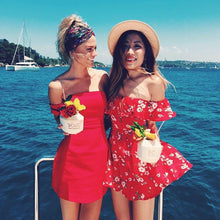 Blooming Jelly Off Shoulder Short Sleeve Loose Playsuits Sexy Floral Print Bodysuit 2017 Fashion Summer Bodysuit