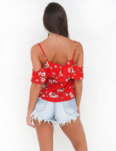 Blooming Jelly Off Shoulder V Neck Strap Blouse Floral Print Ruffled Fashion Short Chiffon Blouses 2017