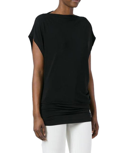 Blooming Jelly Ruched Wrap Hip Shirt Slash Neck Black Shirt Fashion Long Women Skinny Summer Blouses 2017