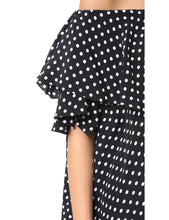 Blooming Jelly Ruffle Black Blouse Polka Dot Blouse Off Shoulder Top Women Tops And Blouses 2017 New Fashion