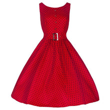Blooming Jelly Single-breasted Tunic Dress Red Polka Dot Belted Swing Dress Elegant Vintage Dresses 2017