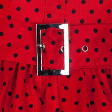 Blooming Jelly Single-breasted Tunic Dress Red Polka Dot Belted Swing Dress Elegant Vintage Dresses 2017