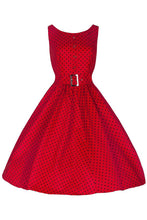 Blooming Jelly Single-breasted Tunic Dress Red Polka Dot Belted Swing Dress Elegant Vintage Dresses 2017