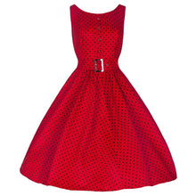 Blooming Jelly Single-breasted Tunic Dress Red Polka Dot Belted Swing Dress Elegant Vintage Dresses 2017