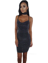 Blooming Jelly Strap Silver Sequin Dress Women's Sleeveless Bodycon Elastic Velvet Club Dresses 2017 Women Summer Dresses
