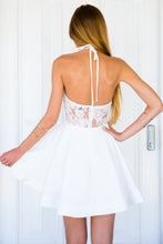 Blooming Jelly White Black Backless Embroidered Dress Sexy Halter Dress Fashion A-Line Mini Dress Summer Dresses 2017