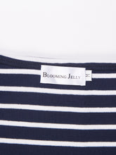 Blue & White Off The Shoulder Tops For Women Striped Shirt Stretch Slim Fitted Top Woman Tee 2017