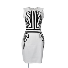 Bodycon Summer Dress White Plus Size Women Dress Print Knee Length Dresses Sleeveless Work Formal Dress 2015 Vestido Vestidos