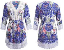 Bohemian White Lace Hollow Out Crochet V Neck Mini Dress Ethnic Boho Print Women Sexy Beach Clothes For Women Dresses Summer