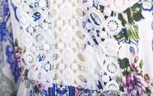 Bohemian White Lace Hollow Out Crochet V Neck Mini Dress Ethnic Boho Print Women Sexy Beach Clothes For Women Dresses Summer