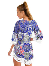 Bohemian White Lace Hollow Out Crochet V Neck Mini Dress Ethnic Boho Print Women Sexy Beach Clothes For Women Dresses Summer