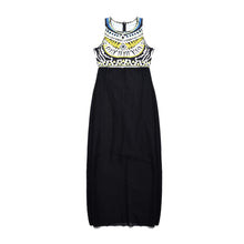 Boho Ehthic Tribal Print Long Maxi Dress Chiffon Party Brazilian Spring Women Beach Causal High Waist Sleeveless Black Dress
