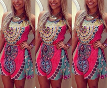 Boho Mini Summer Dress Strap Slip Beach Women Dress Sun Print Dresses Vestido Vestidos Femininos Plus Size Women Clothing 2015