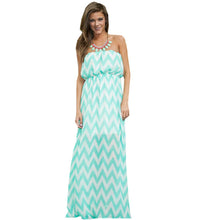 Boho Print Maxi Long Dress Casual Summer Dress 2015 Strapless Striped Women Dress Summer Style Vestido Vestidos Robe With Lining