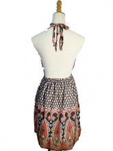 Boho Print Summer Dress 2015 Backless Halter Women Dress V-Neck Bohemian Beach Dresses Summer Style Women Vestido Vestidos Robe