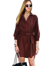 Bow Wrap Dress With Belt Front Bowknot Fashion Mini Short Dress Office Ladies Smart Casual Women Summer Dress 2016 Elegant