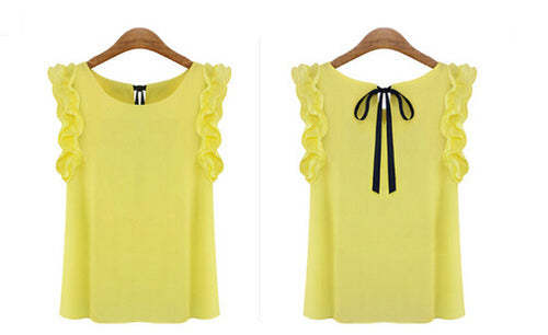 Butterfly Sleeve Women Blouses Formal Chiffon Blouse Short Sleeve Shirt White Blouse Women Tops Women Roupas Femininas