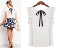 Butterfly Sleeve Women Blouses Formal Chiffon Blouse Short Sleeve Shirt White Blouse Women Tops Women Roupas Femininas