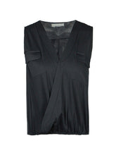 Button Down Front Double Pocket V Neck Wrap Blouse Women Sleeveless Casual Summer Top Womens Blouses For Summer Ladies 2016