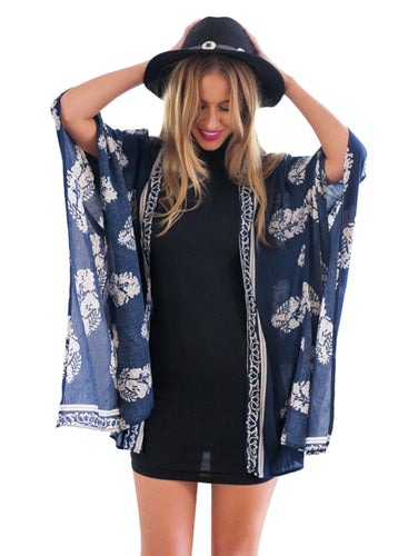 Cardigans Leaves Print Thin Casual Loose Women Tops 2016 Women Autumn New Arrival Fashion Open Stitch Cloak Top
