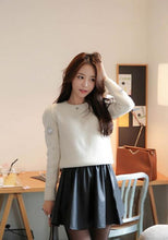 Casual High Waist Skirt Faux Leather Black Short Skirts Womens Female Saias Femininas Faldas Skirt Pleated Skater Skirt