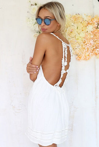 Casual Lace Spaghetti Strap Dress White Sleeveless Summer Dress For Women Summer Dress 2015 Vestido Vestidos Sexy Dresses