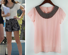 Casual Summer Chiffon Loose Blouse Camisas Femininas Pullover Beading Beads Shirt Women Plus Size Ladies Tops 3XL Summer Style