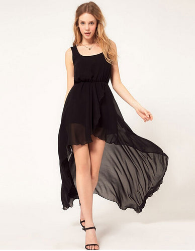 Casual Summer Dress 2015 Dresses Tank Sleeveless Women Chiffon Dress With Lining Plus Size Vestido Vestidos Dress Summer Style