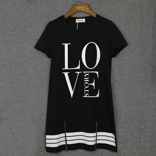 Casual Summer Dress Letter Love Mini Dress Women Dress Robe White Dresses Vetement Femme Vestido De Festa Ropa Mujer Vestidos