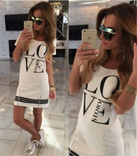 Casual Summer Dress Letter Love Mini Dress Women Dress Robe White Dresses Vetement Femme Vestido De Festa Ropa Mujer Vestidos