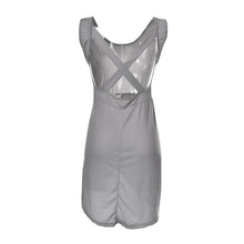 Casual Summer Style Summer Dress 2015 Bandage Cross Grey High Cut Split Tulip Women Dress Women Clothing Slim Vestido Robe