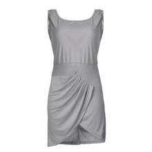 Casual Summer Style Summer Dress 2015 Bandage Cross Grey High Cut Split Tulip Women Dress Women Clothing Slim Vestido Robe