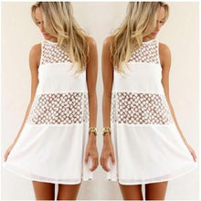 Casual Summer Style Summer Dress 2015 White Women Dress Lace Beach Dresses Sleeveless Women Clothing Vestido Vestidos Robe