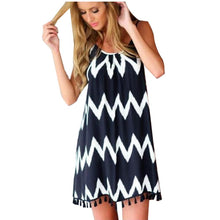 Casual Summer Style Women Dress Strap Beach Dresses Mini Backless Striped Fringe Little Black Summer Dress 2015 Vestido Vestidos