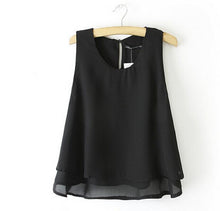 Casual Summer White Ladies Chiffon Women Blouses Tank Sleeveless Crop Top Shirt Women Blusas Femininas 2015