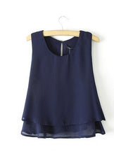 Casual Summer White Ladies Chiffon Women Blouses Tank Sleeveless Crop Top Shirt Women Blusas Femininas 2015
