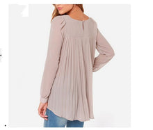 Casual Tops Loose O-Neck Women White ruched Blouse high low blouse Women Tops Blouses Fashion Ladies Summer TOP Blouses