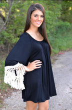 Causal Women Dress Black Oversized Mini Dress Plus Size Dresses Netted Fringe Tassel Sleeve Loose Dress Vestidos Summer Style